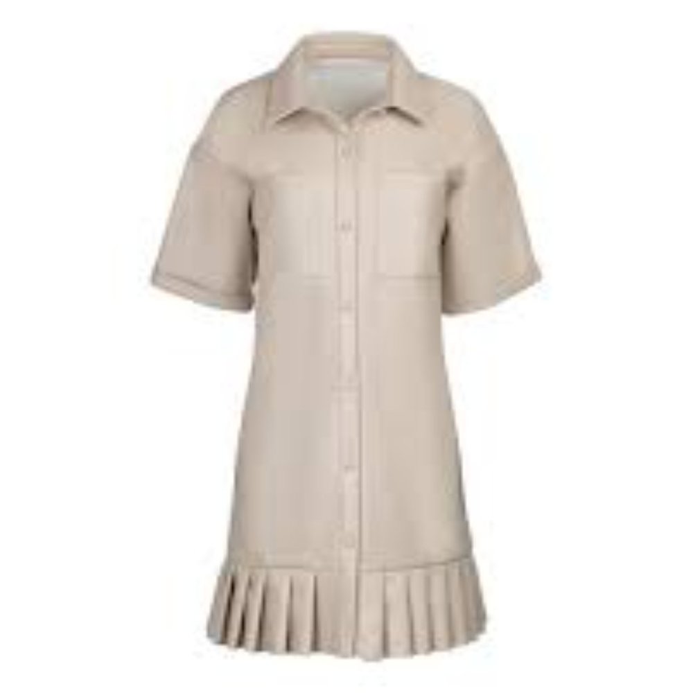 NWOT Vegan Leather Pleated Hem Dress - Hilary Macmillan sz X1